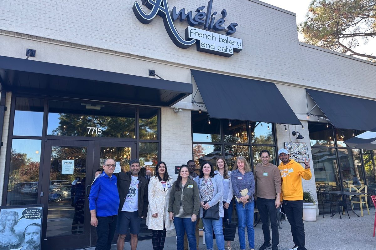AHF Charlotte meetup — group photo outside a local café