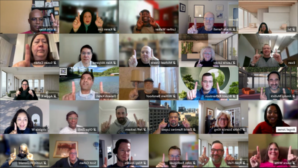 AHF community members participating in a virtual support session